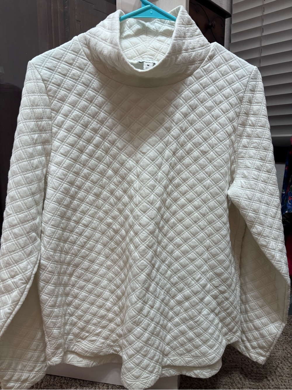 J. Crew Cream Quilted Turtleneck Sweater